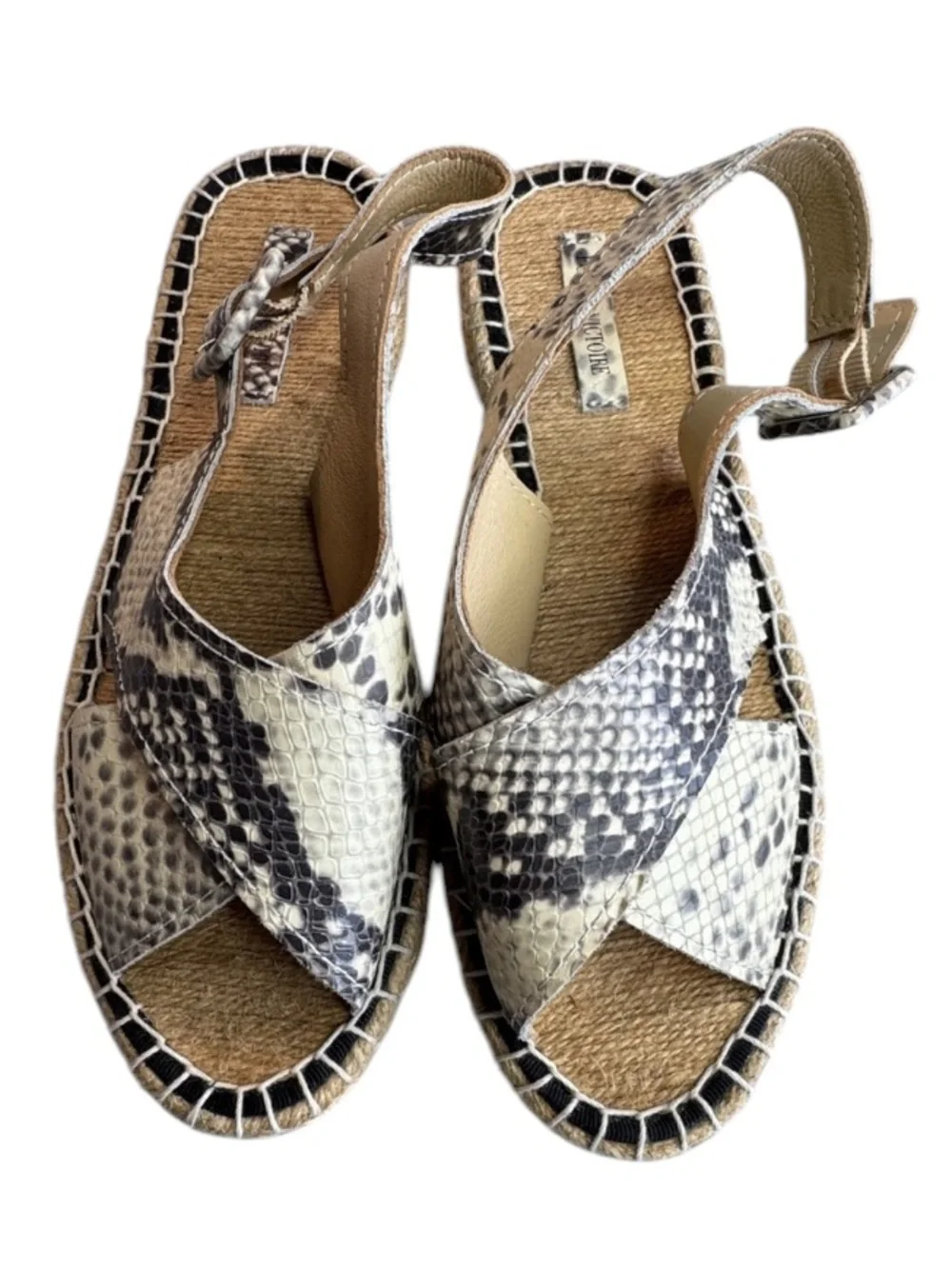 NWOT Pour La Victoire Olivia Snakeskin Espadrille Sandals Size 6.5